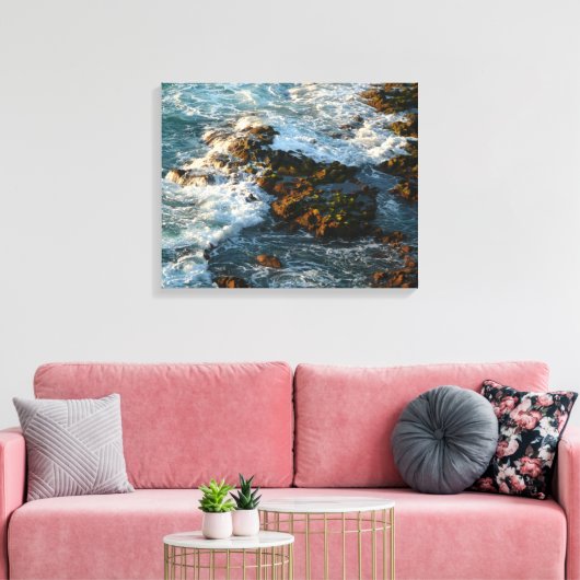 Waar de oceaan de Rocks ontmoet Canvas Afdruk (Insitu (Woonkamer))