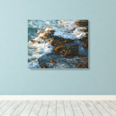 Waar de oceaan de Rocks ontmoet Canvas Afdruk (Insitu (Houten vloer))