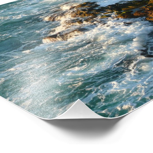 Waar de oceaan de Rocks ontmoet Foto Afdruk (Hoek)