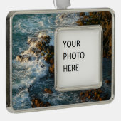 Waar de oceaan de Rocks ontmoet Verzilverd Omlijst Ornament (Rechts)