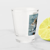 Waar de oceaan de rotsen ontmoet shot glas (Links)