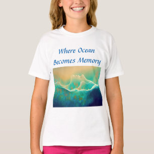 Waar de oceaan geheugen wordt - Blauw Groen T-shirt