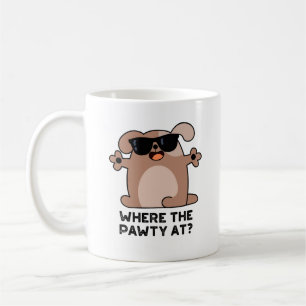 Waar de poot bij de grappige Doggie Dog Pun Koffiemok