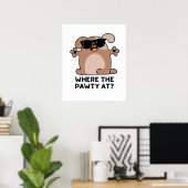 Waar de poot bij de grappige Doggie Dog Pun Poster (Thuiskantoor)