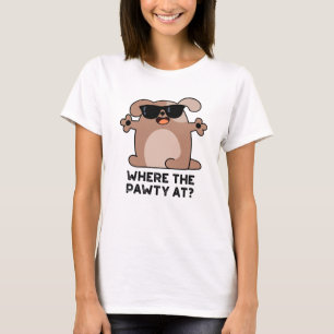 Waar de poot bij de grappige Doggie Dog Pun T-shirt