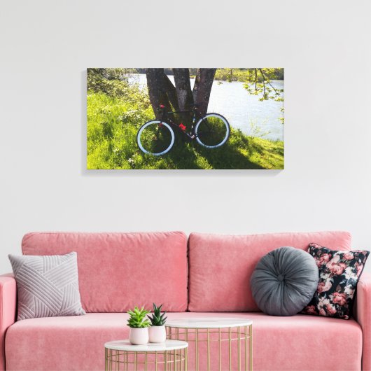 Waar de rivier stroomt en het water rimpelt canvas afdruk (Insitu (Woonkamer))