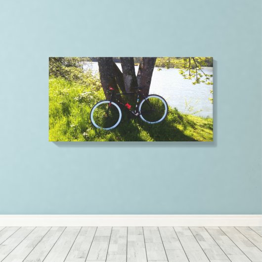 Waar de rivier stroomt en het water rimpelt canvas afdruk (Insitu (Houten vloer))