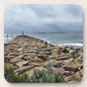 Waar de rotsen het Zee ontmoeten - Bastion Point Bier Onderzetter (Voorkant)