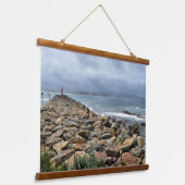 Waar de rotsen het Zee ontmoeten - Bastion Point Hangend Wandkleed (Gebogen)