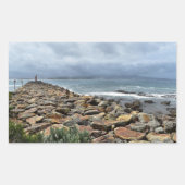 Waar de rotsen het Zee ontmoeten - Bastion Point Rechthoekige Sticker (Voorkant)