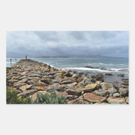 Waar de rotsen het Zee ontmoeten - Bastion Point Rechthoekige Sticker