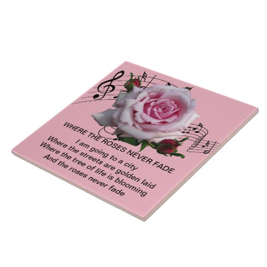 WAAR DE ROZEN NOOIT VERVALLEN TEGELTJE (Zijkant)