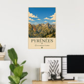 Waar de stilte de toppen bereikt – Pyreneeën Poster (Thuiskantoor)