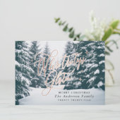 Waar de topjes met drie kerst luisteren feestdagenkaart (Staand voorkant)