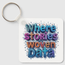 Waar de verhalen geweven data sleutelhanger