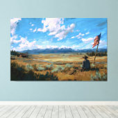 Waar de vlag nog wappert canvas afdruk (Insitu (Houten vloer))