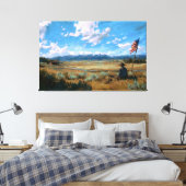 Waar de vlag nog wappert canvas afdruk (Insitu (Slaapkamer))