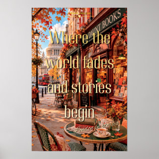 Waar de wereld vervaagt Londen Daunt Books Herfst Poster
