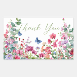 Waar de Wilde Bloemen Groeien   Dank Je Rechthoekige Sticker