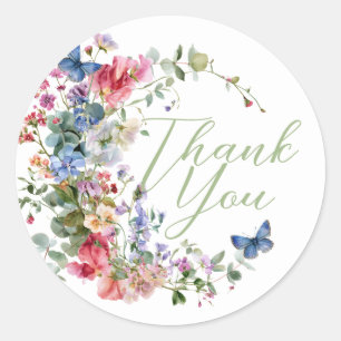 Waar de Wilde Bloemen Groeien Dank Je Ronde Sticker