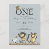 Waar de wilde dingen 1e verjaardag nodiging zijn briefkaart (Voorkant)