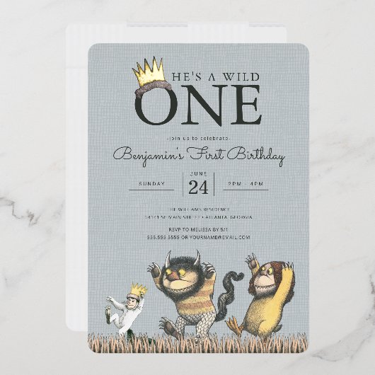 Waar de wilde dingen 1e verjaardag nodiging zijn folie uitnodiging (Envelop)