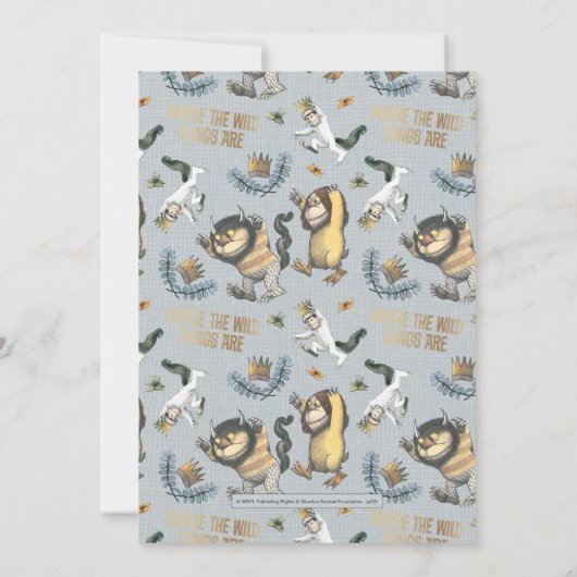 Waar de wilde dingen 1e verjaardag nodiging zijn kaart (Achterkant)
