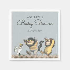 Waar de wilde dingen Baby shower Napkins zijn Servet