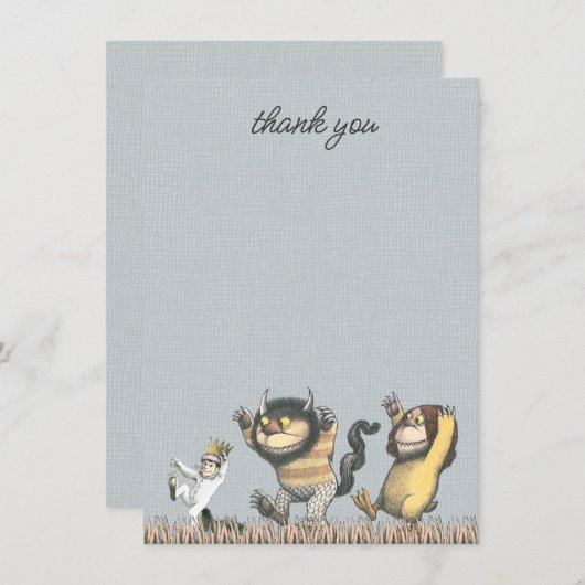 Waar de wilde dingen Baby shower zijn Dank u wel Bedankkaart (Voorkant / Achterkant)