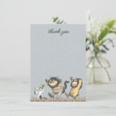 Waar de wilde dingen Baby shower zijn Dank u wel Bedankkaart (Staand voorkant)
