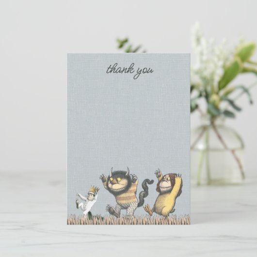 Waar de wilde dingen Baby shower zijn Dank u wel Bedankkaart (Staand voorkant)