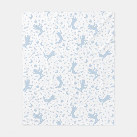 Waar de Wilde Dingen Blauwe Bloemen Fleece Deken (Voorkant)