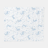 Waar de Wilde Dingen Blauwe Bloemen Fleece Deken (Voorkant (Horizontaal))