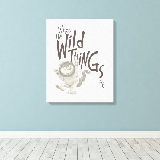 Waar de wilde dingen citaat zijn canvas afdruk (Insitu (Houten vloer))