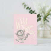 Waar de Wilde Dingen Citaat zijn - Roze Briefkaart (Staand voorkant)