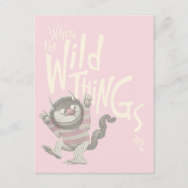 Waar de Wilde Dingen Citaat zijn - Roze Briefkaart