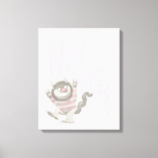 Waar de Wilde Dingen Citaat zijn - Roze Canvas Afdruk (Voorkant)