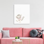 Waar de Wilde Dingen Citaat zijn - Roze Canvas Afdruk (Insitu (Woonkamer))