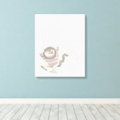 Waar de Wilde Dingen Citaat zijn - Roze Canvas Afdruk (Insitu (Houten vloer))