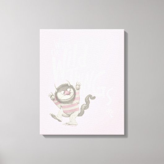 Waar de Wilde Dingen Citaat zijn - Roze Canvas Afdruk (Voorkant)