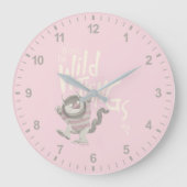 Waar de Wilde Dingen Citaat zijn - Roze Grote Klok (Voorkant)