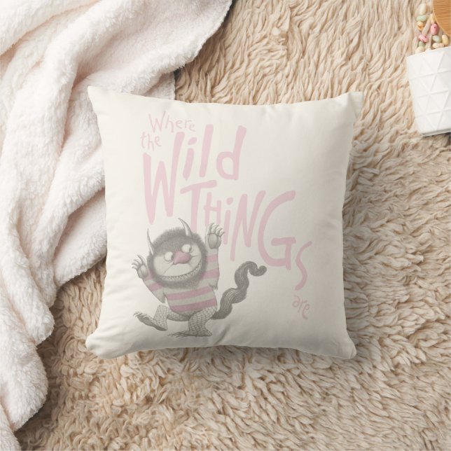 Waar de Wilde Dingen Citaat zijn - Roze Kussen (Deken)