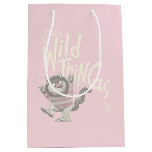 Waar de Wilde Dingen Citaat zijn - Roze Medium Cadeauzakje (Voorkant)