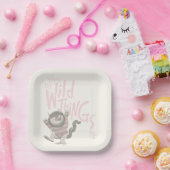 Waar de Wilde Dingen Citaat zijn - Roze Papieren Bordje (Feest)