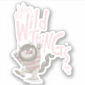 Waar de Wilde Dingen Citaat zijn - Roze Sticker (Voorkant)