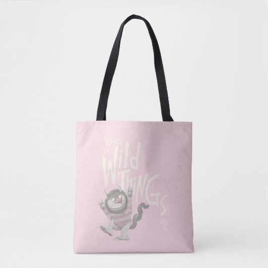 Waar de Wilde Dingen Citaat zijn - Roze Tote Bag (Voorkant)