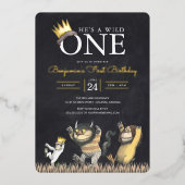 Waar de wilde dingen één dag chalkboard zijn folie uitnodiging (Voorkant)