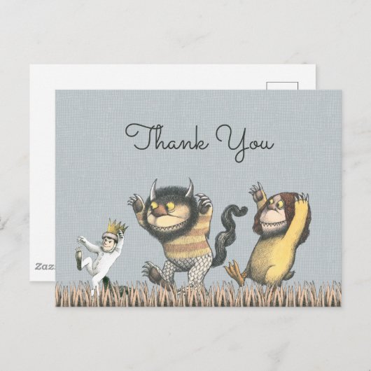 Waar de Wilde Dingen een halve dag zijn bedankt Briefkaart (Voorkant / Achterkant)