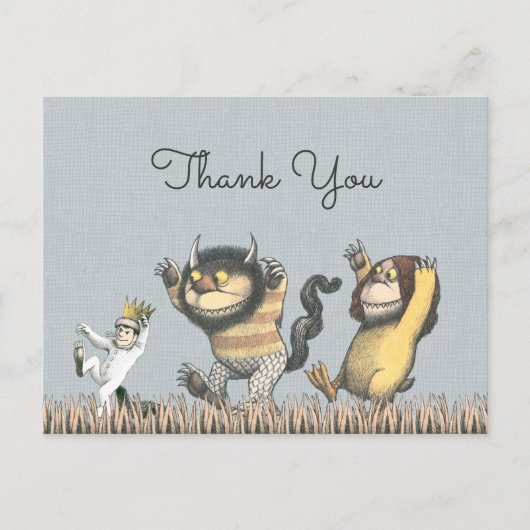 Waar de Wilde Dingen een halve dag zijn bedankt Briefkaart (Voorkant)