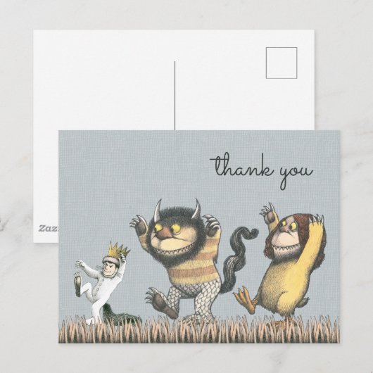 Waar de Wilde Dingen een halve dag zijn bedankt Briefkaart (Voorkant / Achterkant)